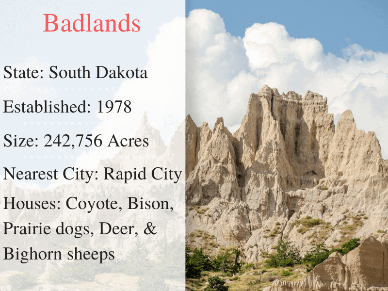 Badlands National Park Facts