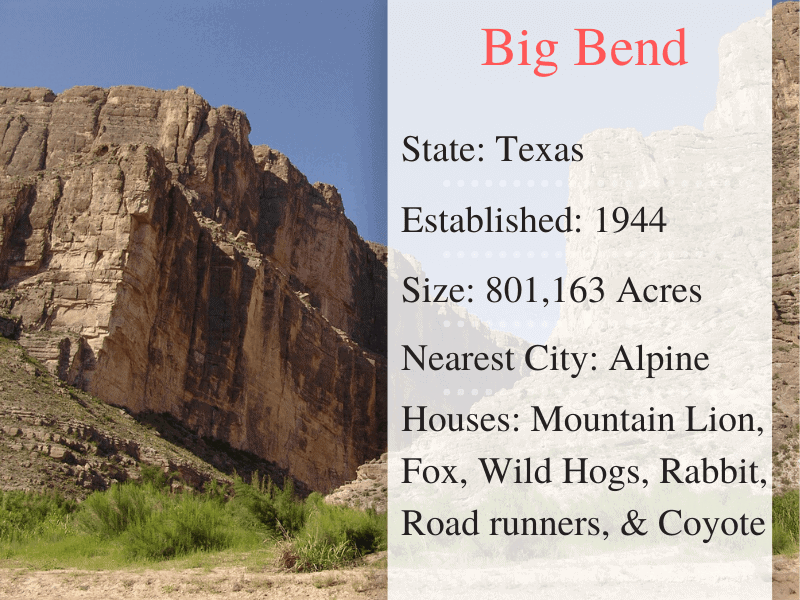 Big Bend National Park Facts