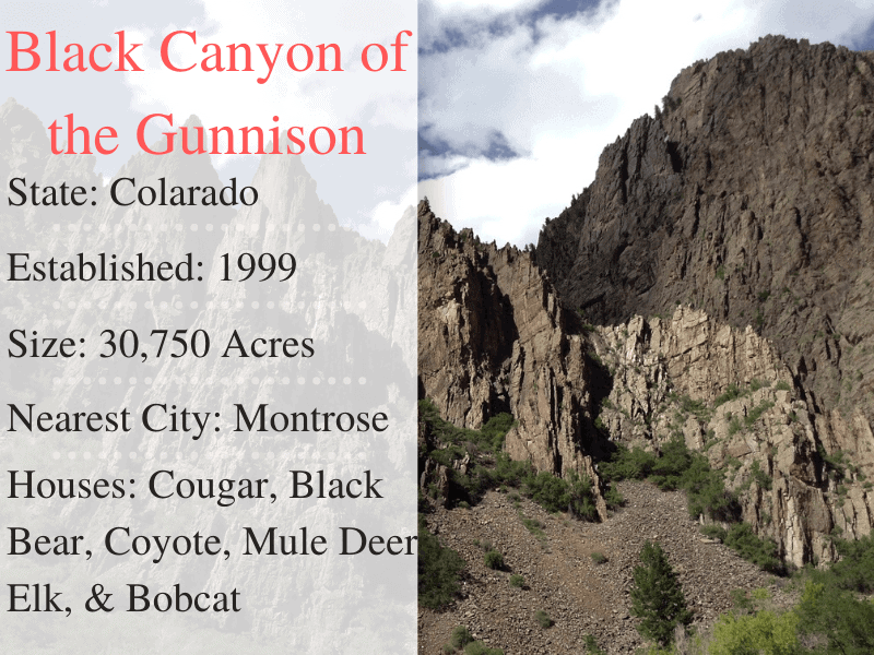 Black Canyon Gunnison Facts